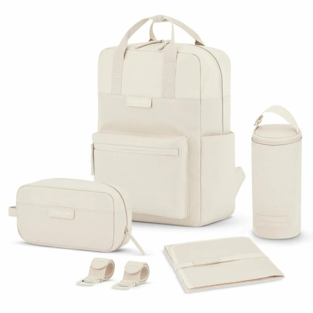 Kapten & Son Wickeltaschen<Bergen Wickelrucksack Set 4 tlg. Laptopfach sandstone
