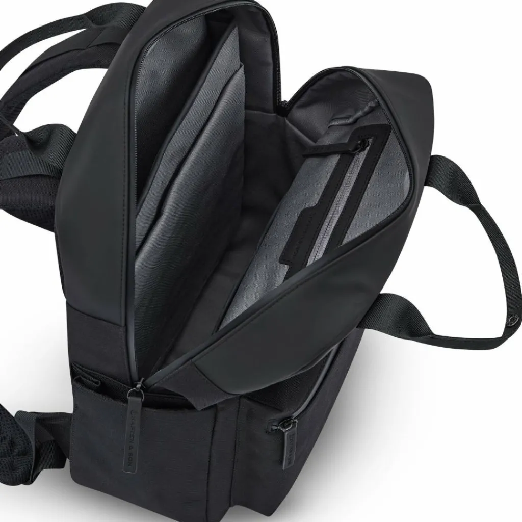 New Kapten & Son Bergen Wickelrucksack Set 4 tlg. Laptopfach all black