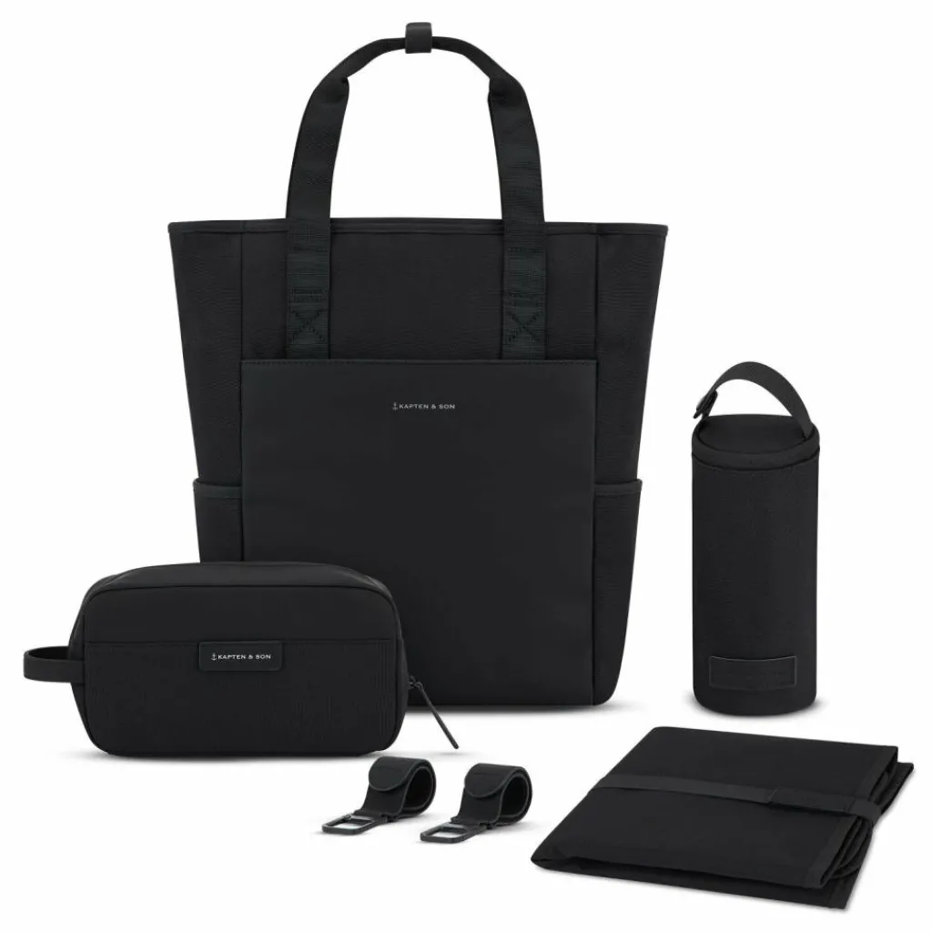 Kapten & Son Wickelrucksäcke<Lindby Wickeltaschenset 4 tlg. Laptopfach all black