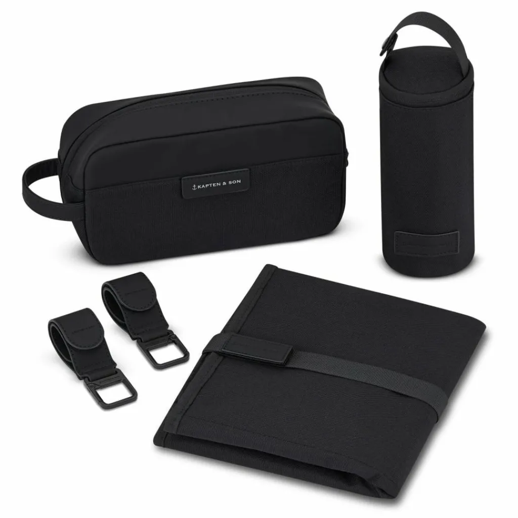 Kapten & Son Wickelrucksäcke<Lindby Wickeltaschenset 4 tlg. Laptopfach all black