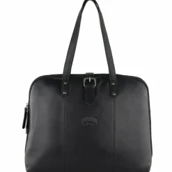 Outlet Klondike 1896 Gold Charles Aktentasche Leder 37 cm Laptopfach schwarz