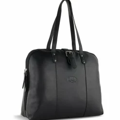 Outlet Klondike 1896 Gold Charles Aktentasche Leder 37 cm Laptopfach schwarz