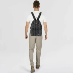 Lacoste Monogram Neocroc Daypack 43 cm Laptopfach mono jacquard denim noir