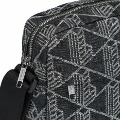 Lacoste Umhängetaschen|Mini Bags<Monogram Neocroc Umhängetasche 16 cm mono jacquard denim noir