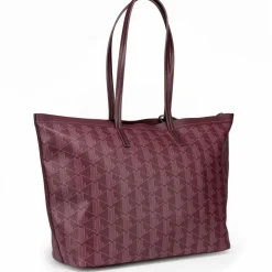 Lacoste Monogram Zely Shopper Tasche 37 cm mono winetasting damson