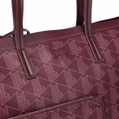 Lacoste Monogram Zely Shopper Tasche 37 cm mono winetasting damson