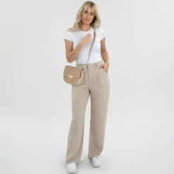 New Lancaster Gelato Ily Umhängetasche Leder 22 cm taupe