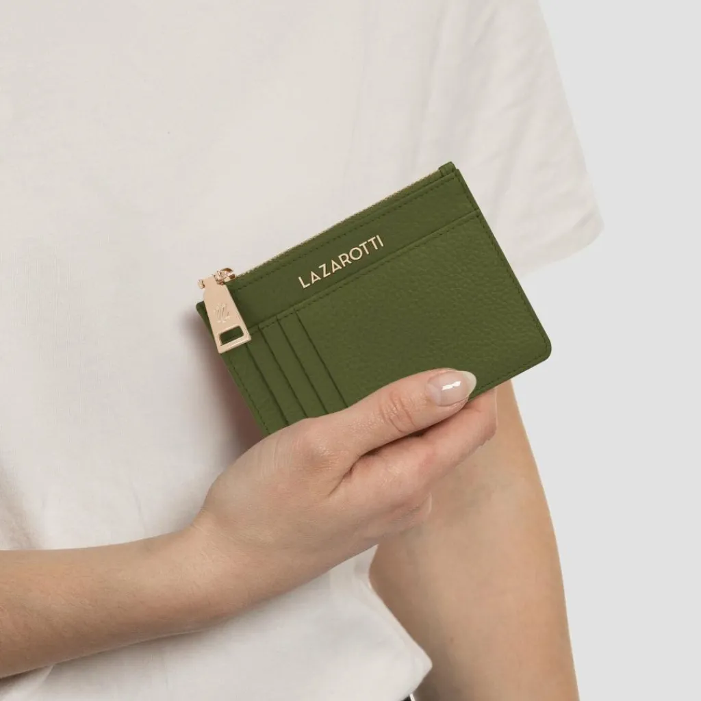 Best Lazarotti Bologna Leather Schlüsseletui Leder 11,5 cm mit Air Tag Fach olive