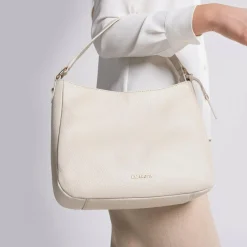 Lazarotti Bologna Leather Schultertasche Leder 27 cm cream