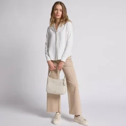 Lazarotti Bologna Leather Schultertasche Leder 27 cm cream