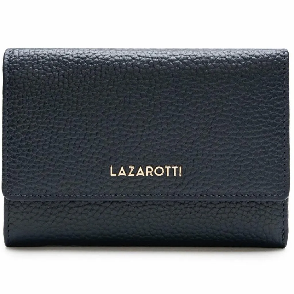 Lazarotti Damengeldbörsen Querformat<Bologna Leather Geldbörse Leder 14 cm navy