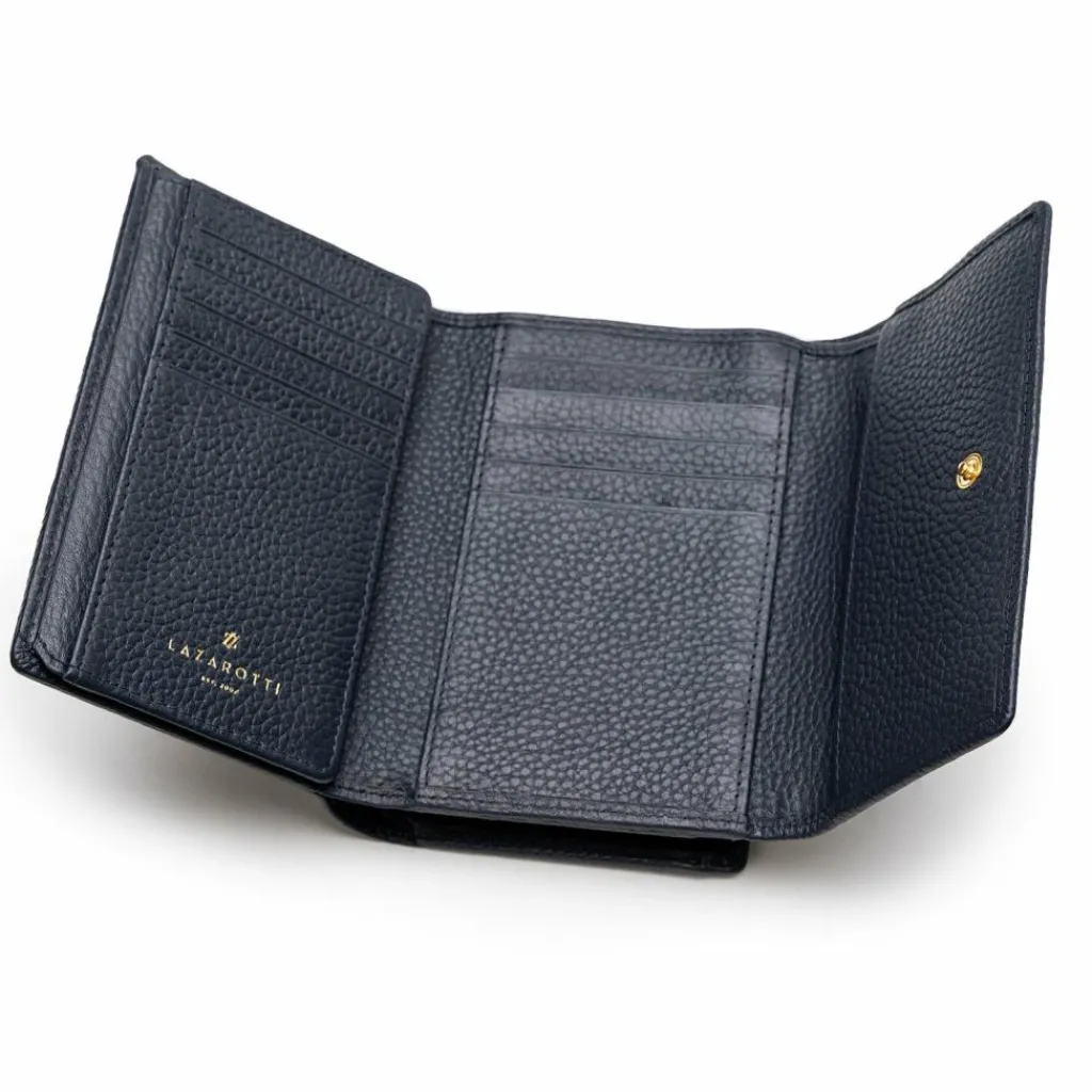 Lazarotti Damengeldbörsen Querformat<Bologna Leather Geldbörse Leder 14 cm navy