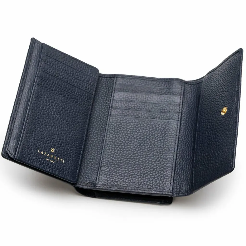 Lazarotti Damengeldbörsen Querformat<Bologna Leather Geldbörse Leder 14 cm navy