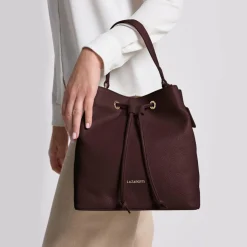 Lazarotti Schultertaschen|Henkeltaschen<Bologna Leather Beuteltasche Leder 25 cm burgundy