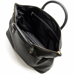 New Lazarotti Bologna Leather Shopper Tasche Leder 36 cm black