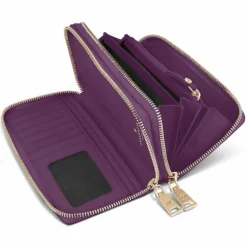Lazarotti Damengeldbörsen Querformat<Bologna Leather Geldbörse RFID Schutz Leder 20 cm purple
