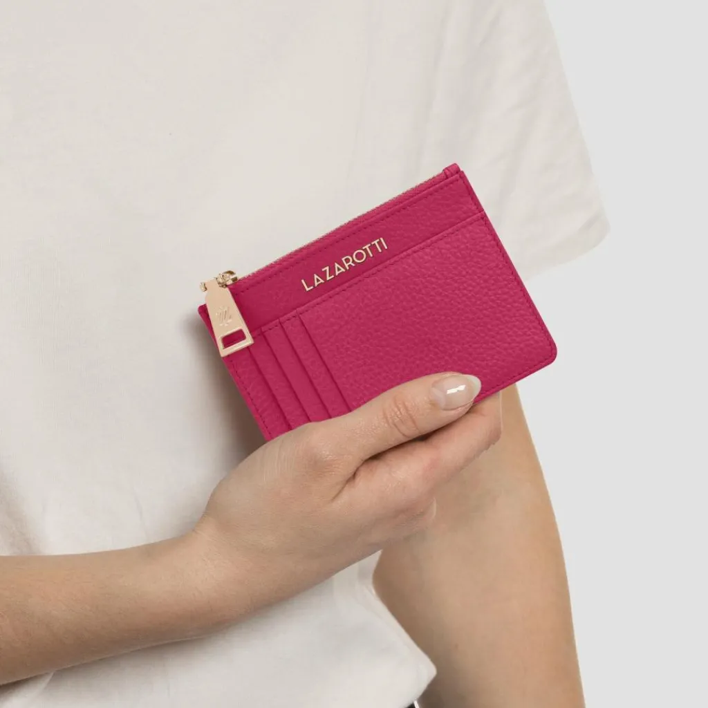 Lazarotti Schlüsseletuis<Bologna Leather Schlüsseletui Leder 11,5 cm mit Air Tag Fach hot pink