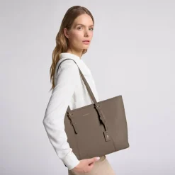 Lazarotti Shopper|Schultertaschen<Bologna Leather Shopper Tasche Leder 35 cm taupe