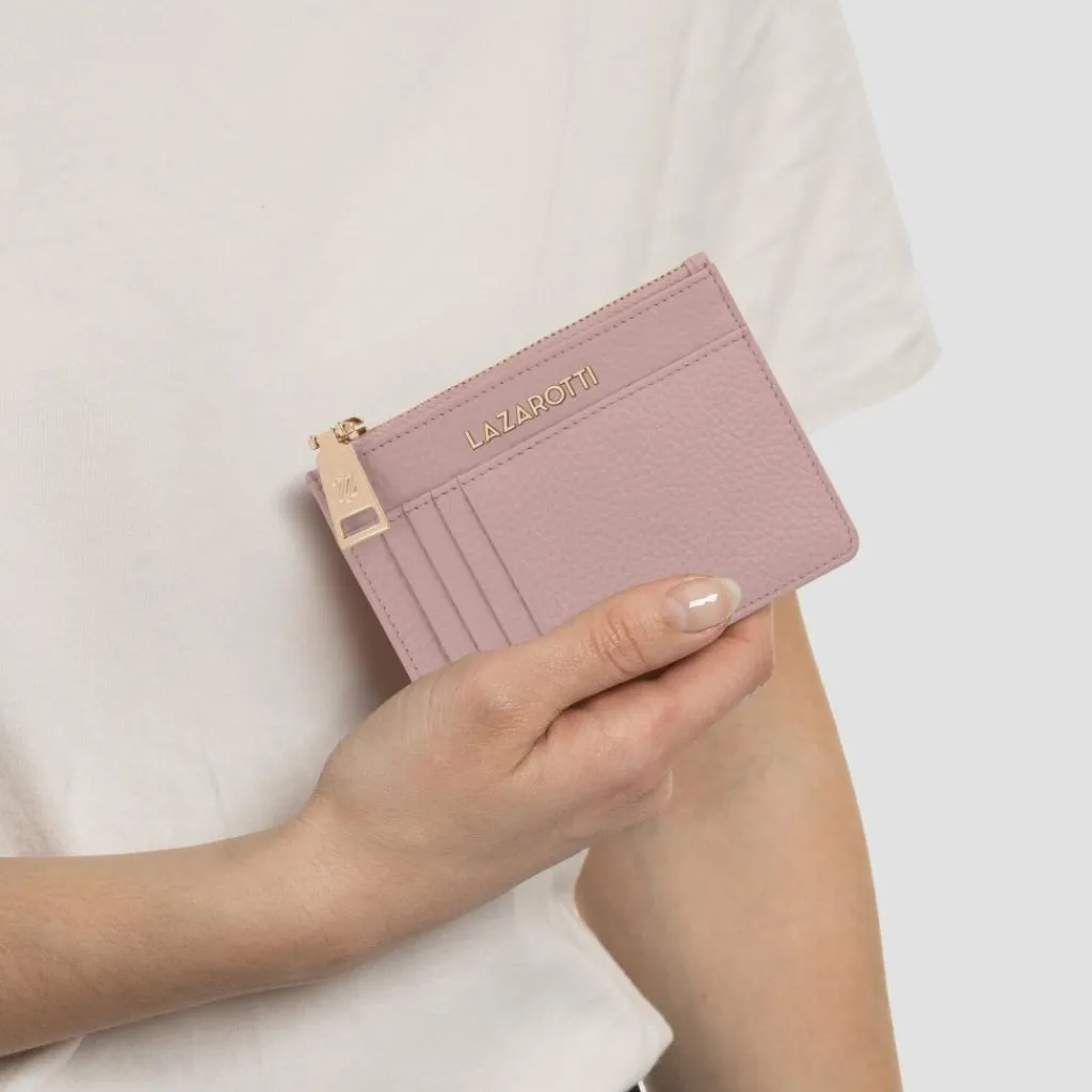 Outlet Lazarotti Bologna Leather Schlüsseletui Leder 11,5 cm mit Air Tag Fach rose