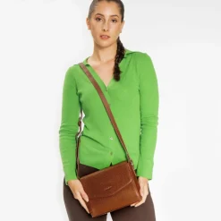 Online Lazarotti Bologna Leather Umhängetasche Leder 22 cm brown