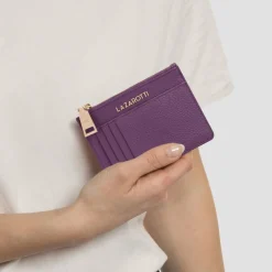 Lazarotti Schlüsseletuis<Bologna Leather Schlüsseletui Leder 11,5 cm mit Air Tag Fach purple