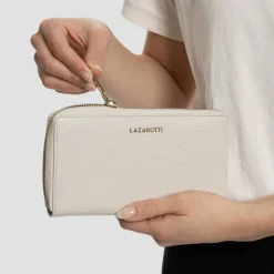 Lazarotti Damengeldbörsen Querformat<Bologna Leather Geldbörse Leder 19 cm cream