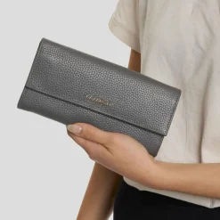 Lazarotti Damengeldbörsen Querformat<Bologna Leather Geldbörse Leder 19 cm grey