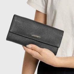 Lazarotti Damengeldbörsen Querformat<Bologna Leather Geldbörse Leder 19 cm black