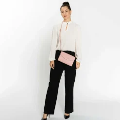 Best Lazarotti Bologna Leather Clutch Tasche Leder 23 cm rose