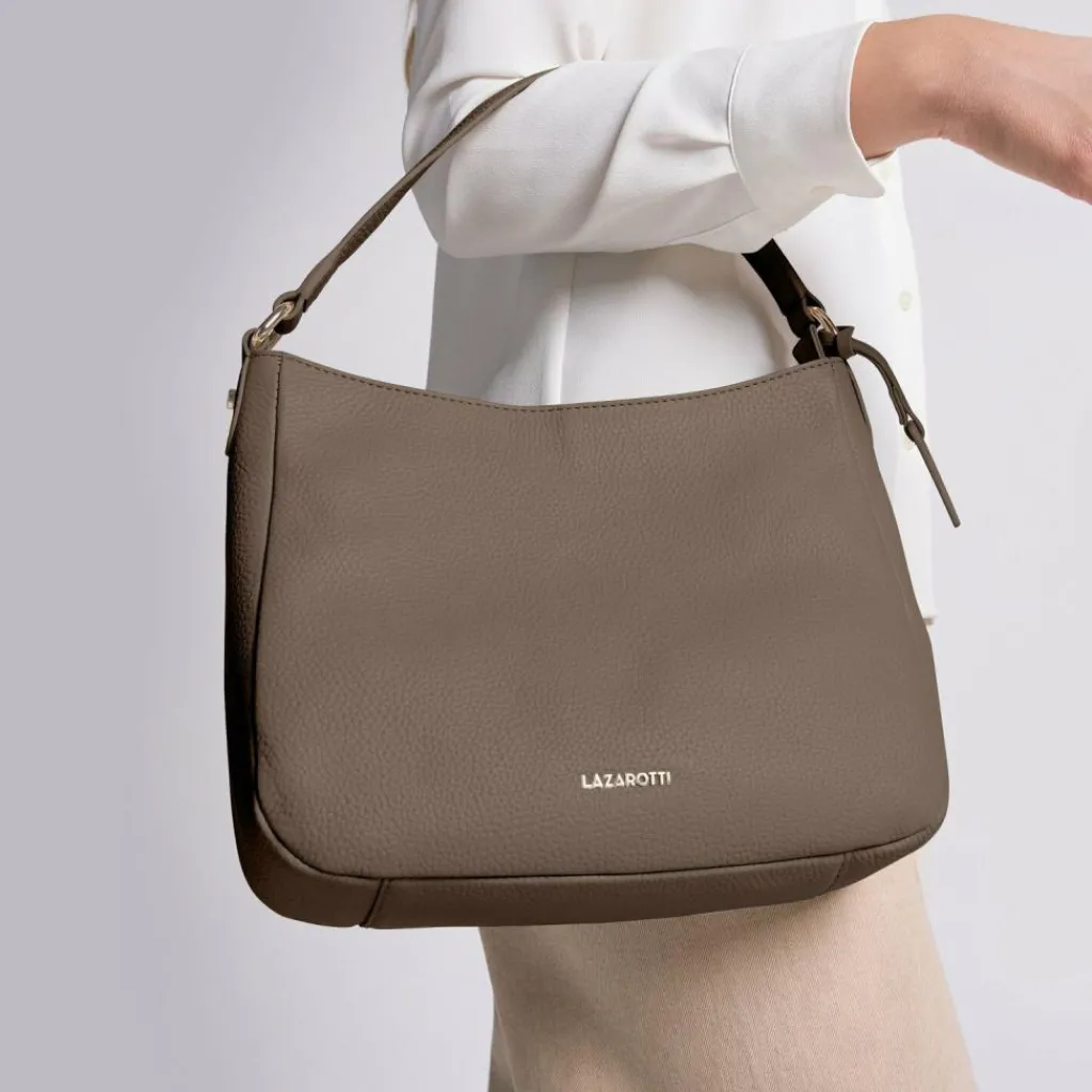 Lazarotti Schultertaschen<Bologna Leather Schultertasche Leder 27 cm taupe