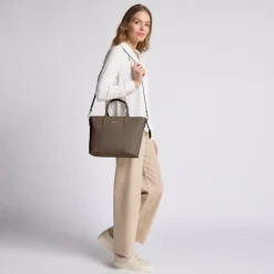 Online Lazarotti Bologna Leather Shopper Tasche Leder 31 cm taupe