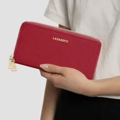 Lazarotti Damengeldbörsen Querformat<Bologna Leather Geldbörse RFID Schutz Leder 20 cm red 1