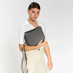 Online Lazarotti Bologna Leather Umhängetasche Leder 25 cm grey