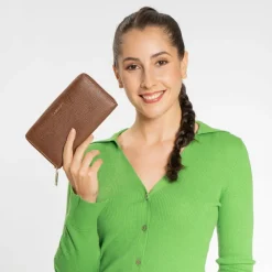 Lazarotti Damengeldbörsen Querformat<Bologna Leather Geldbörse Leder 19 cm brown