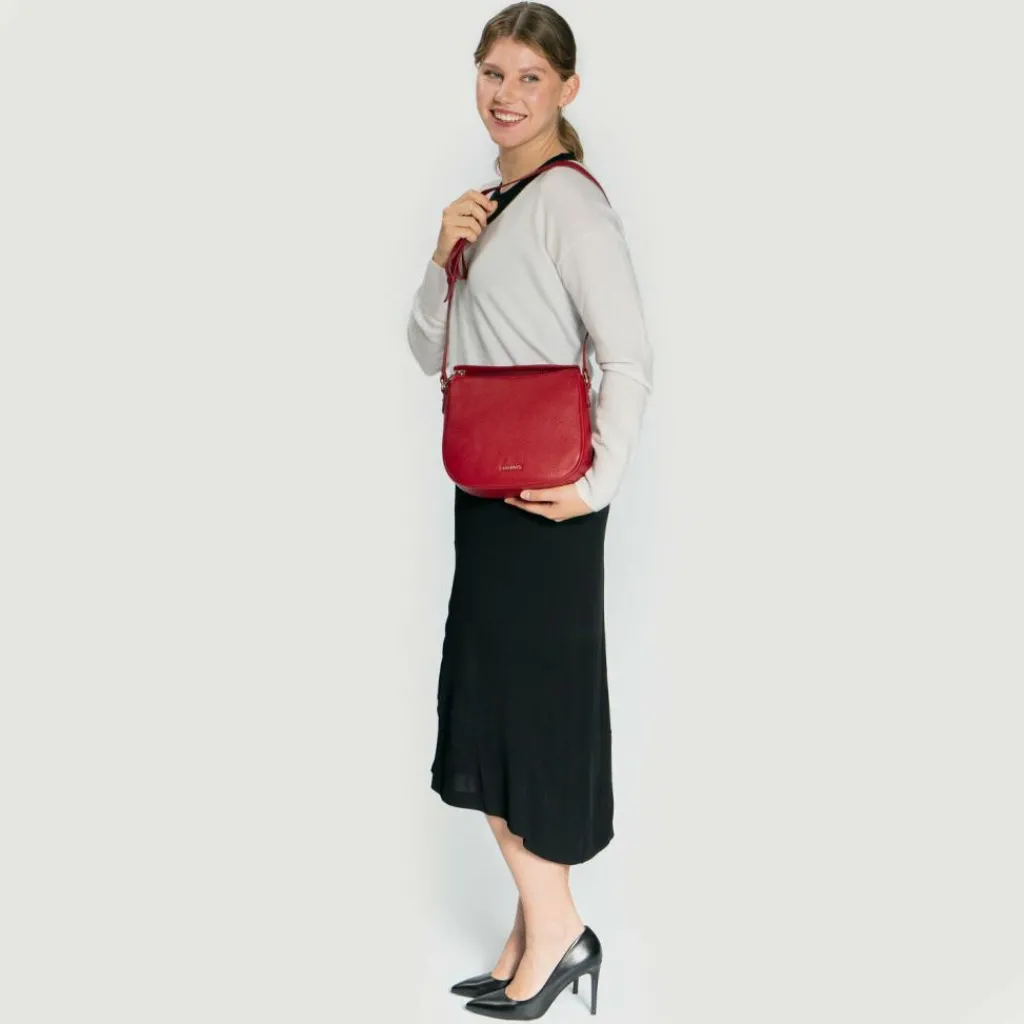 Lazarotti Umhängetaschen<Bologna Leather Umhängetasche Leder 25 cm red