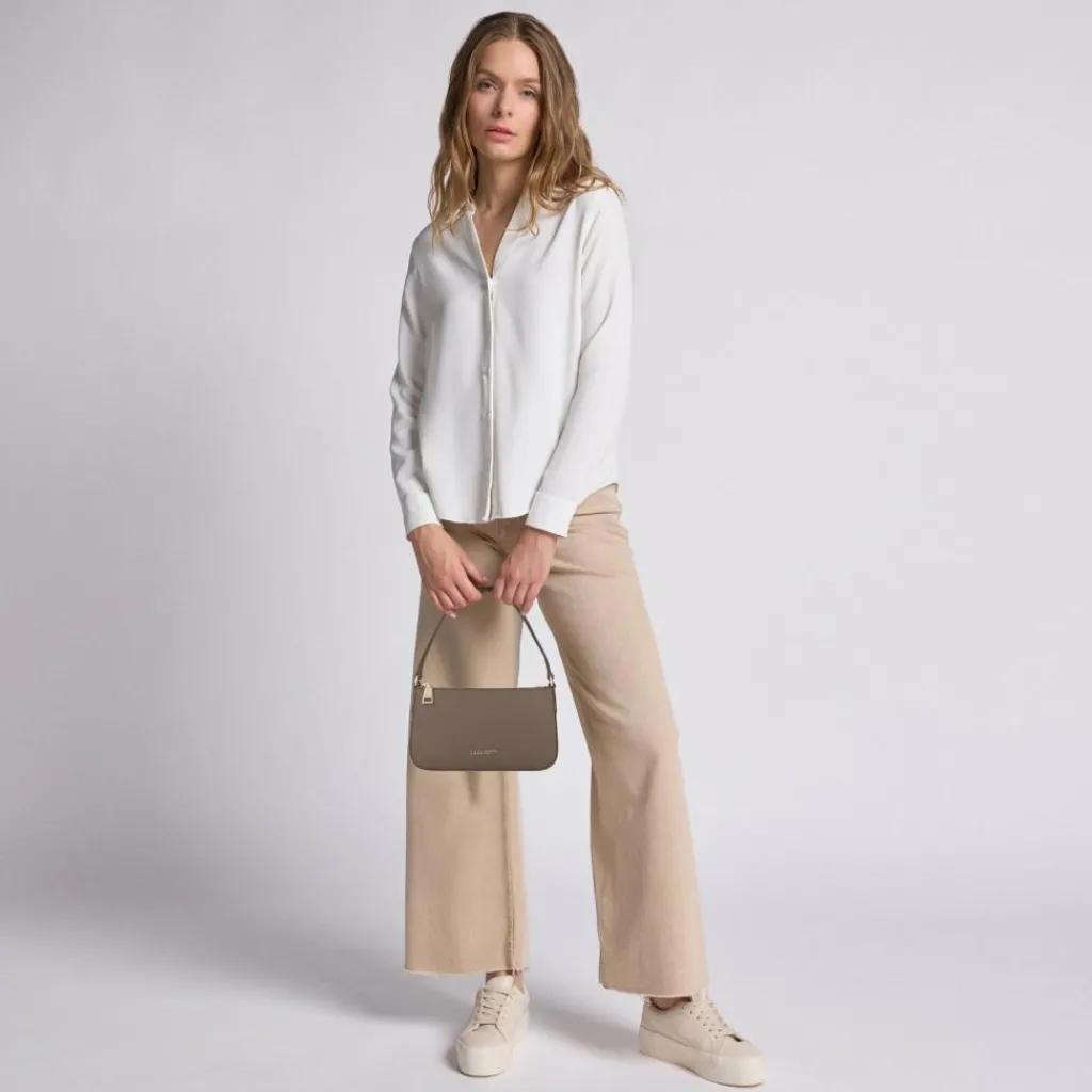 Sale Lazarotti Bologna Leather Schultertasche Leder 22 cm taupe