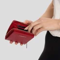 Lazarotti Damengeldbörsen Querformat<Bologna Leather Geldbörse Leder 10 cm red