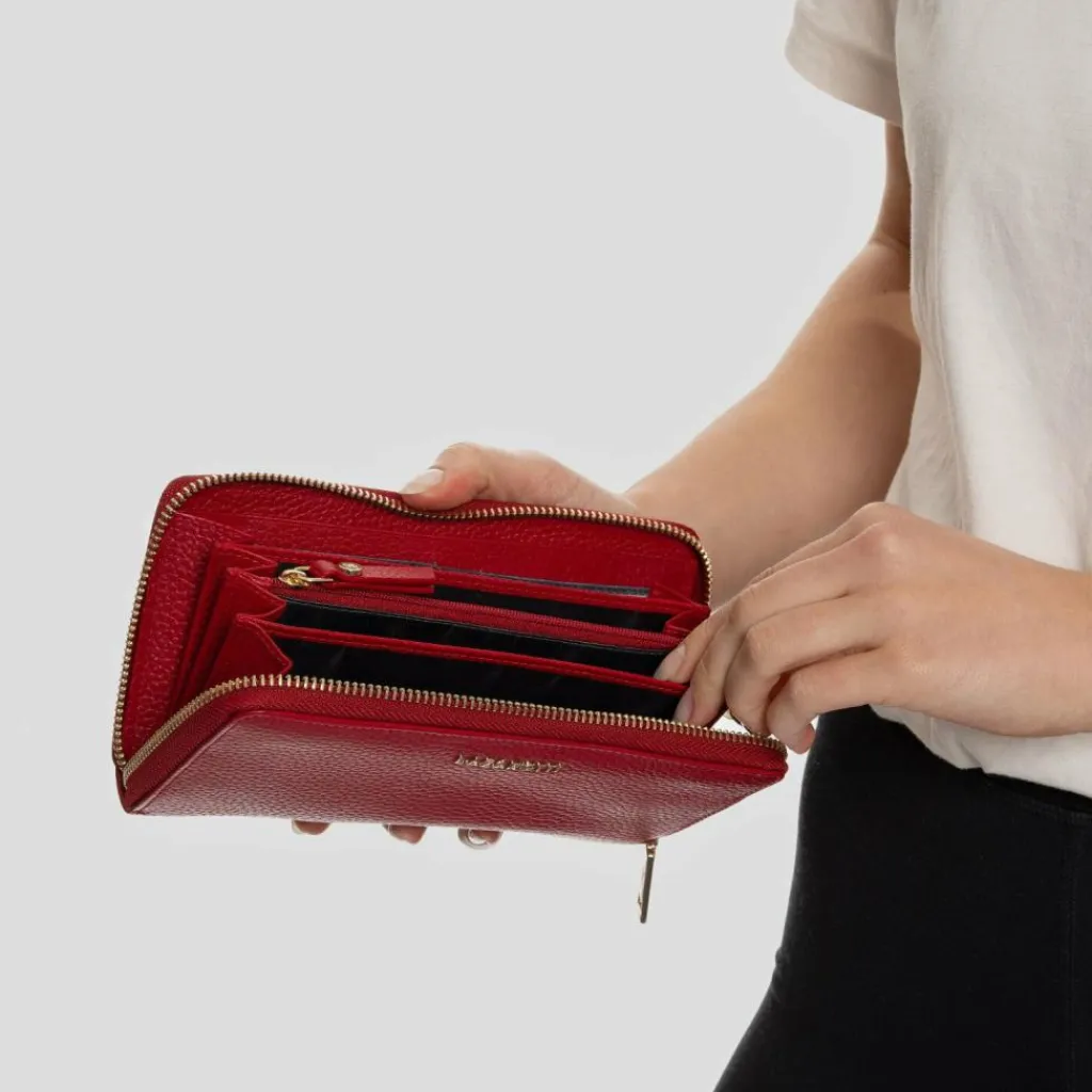 Lazarotti Damengeldbörsen Querformat<Bologna Leather Geldbörse Leder 19 cm red