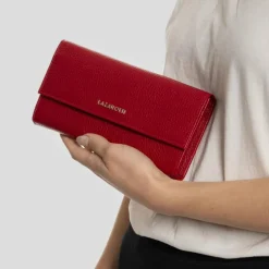 Lazarotti Damengeldbörsen Querformat<Bologna Leather Geldbörse Leder 19 cm red