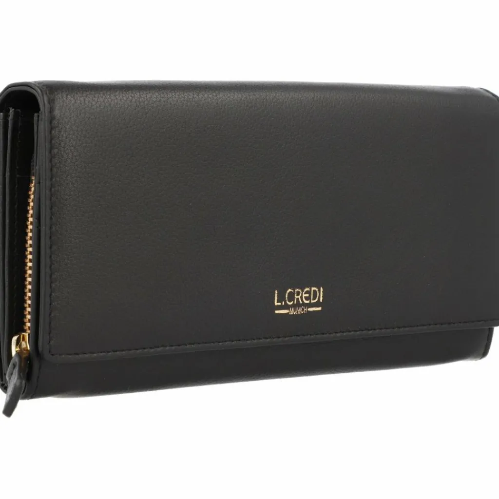 Discount L.Credi Evelyn Geldbörse Leder 20 cm schwarz