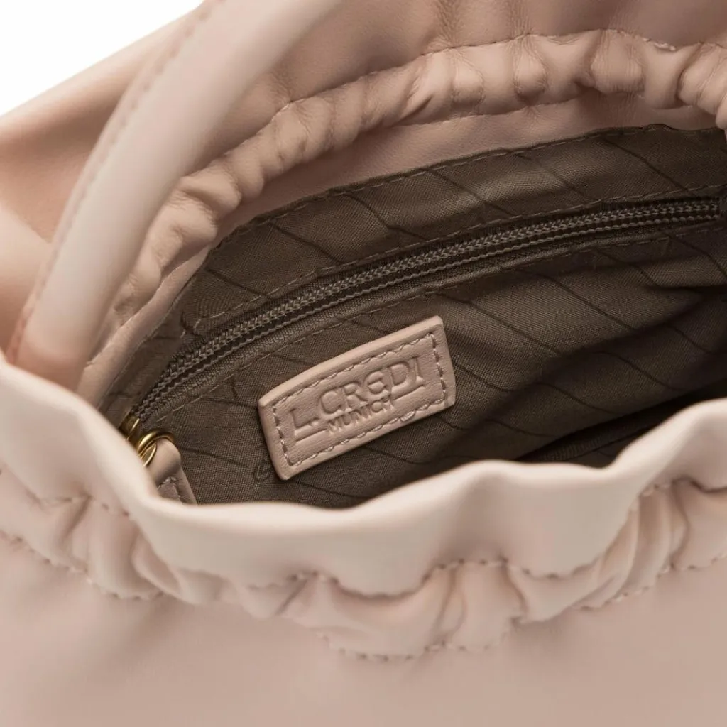 L.Credi Schultertaschen|Henkeltaschen<Nahla Beuteltasche 18 cm puder