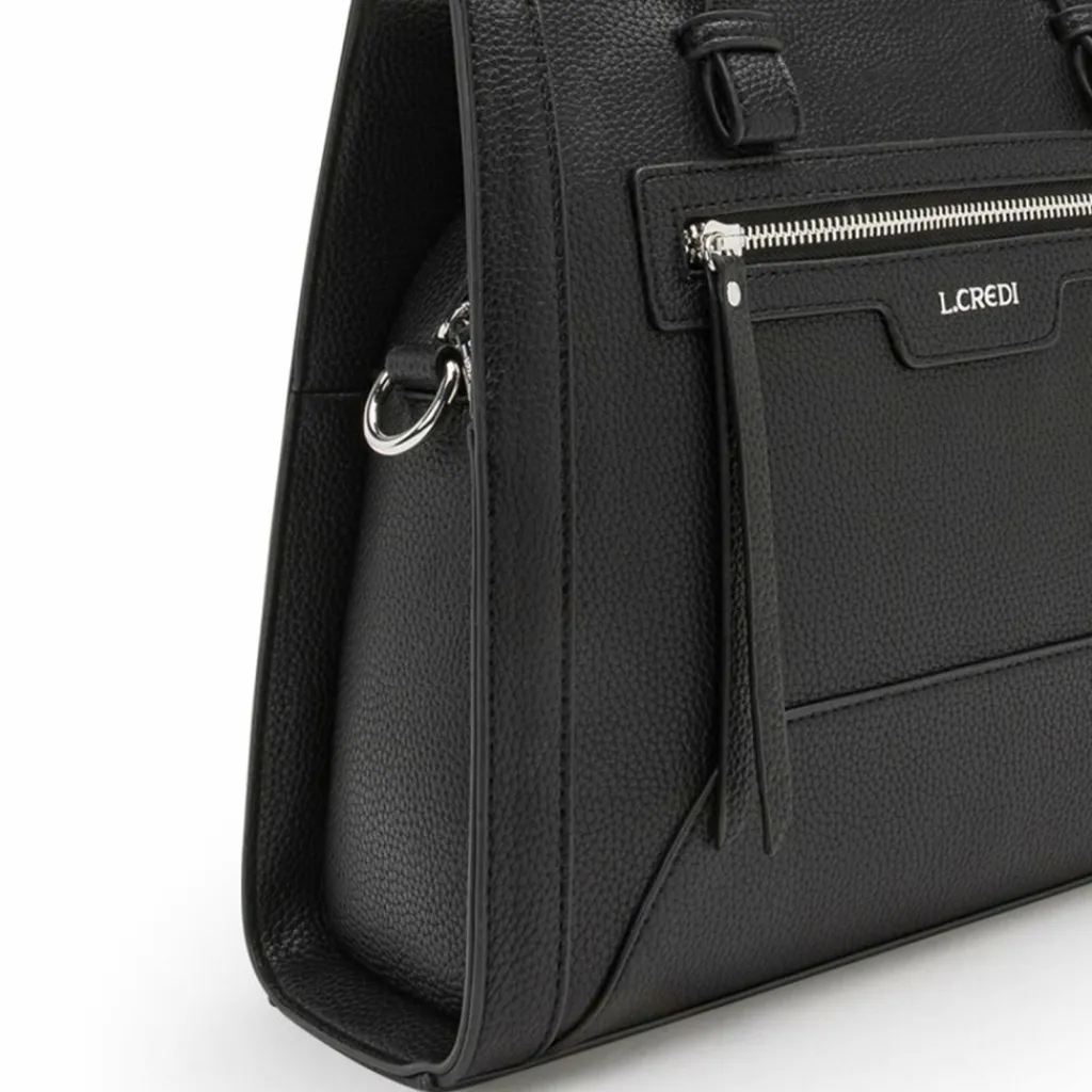 Discount L.Credi Oana Handtasche 32 cm schwarz