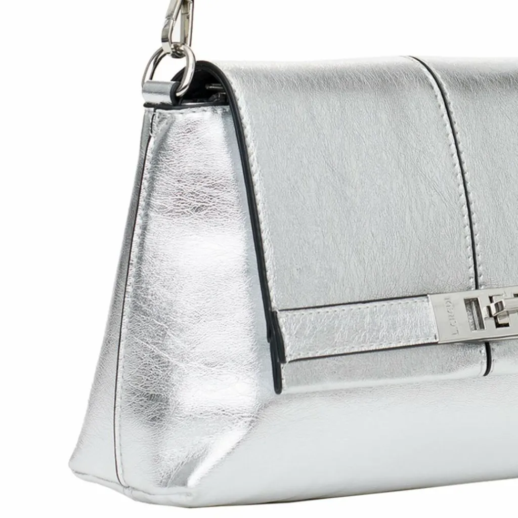 L.Credi Henkeltaschen<Pamela Schultertasche 26 cm silber