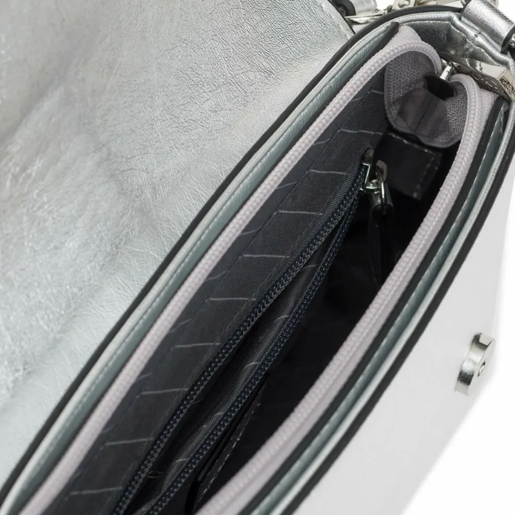 L.Credi Henkeltaschen<Pamela Schultertasche 26 cm silber