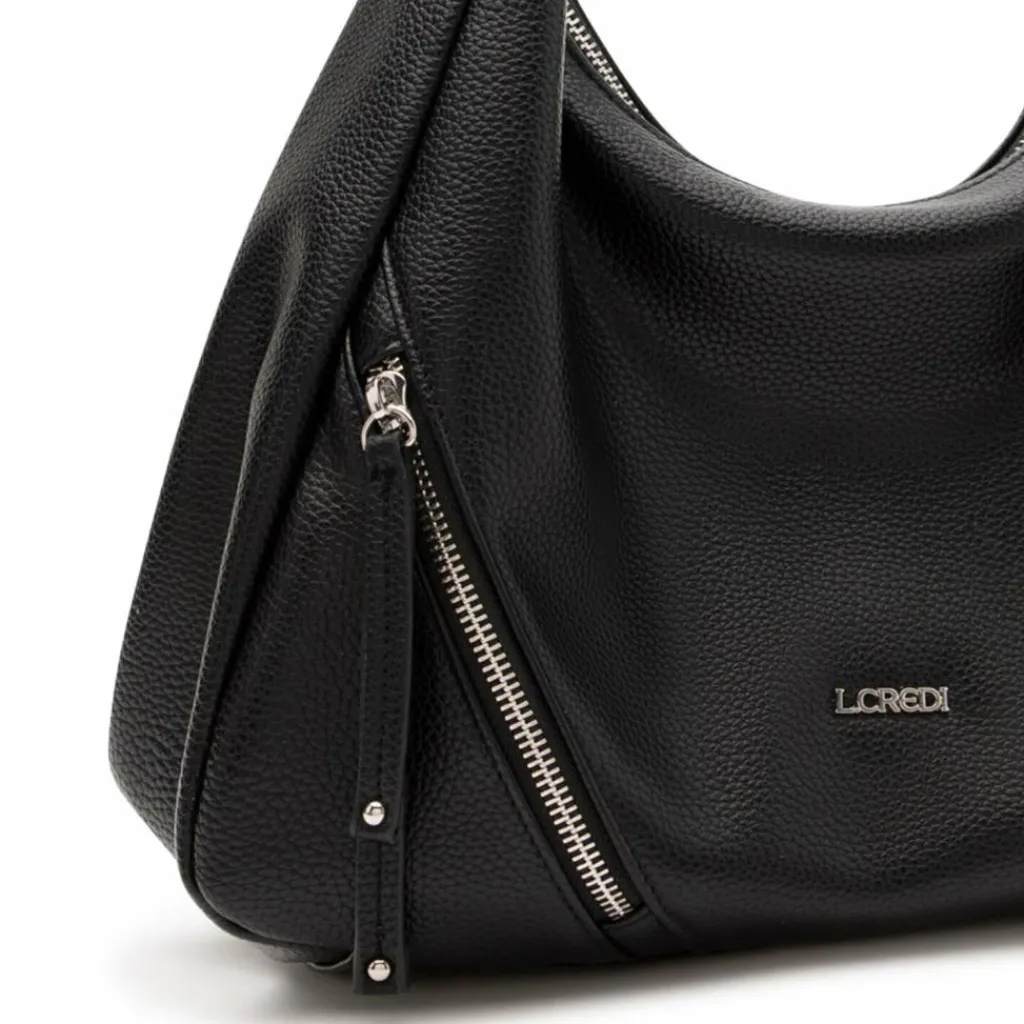 L.Credi Schultertaschen<Priscilla Schultertasche 33 cm schwarz