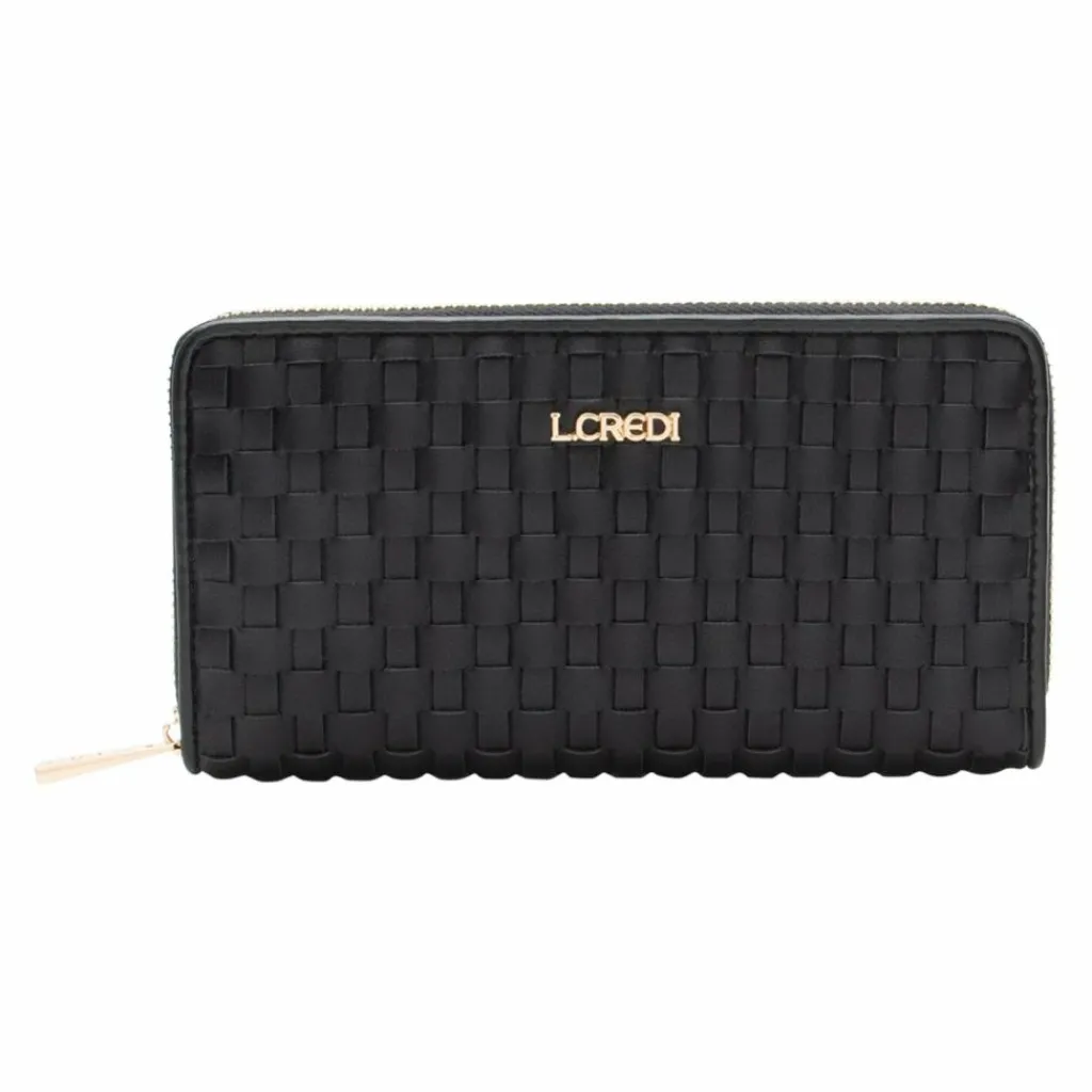 L.Credi Damengeldbörsen Querformat<Radka Geldbörse RFID Schutz 19 cm schwarz