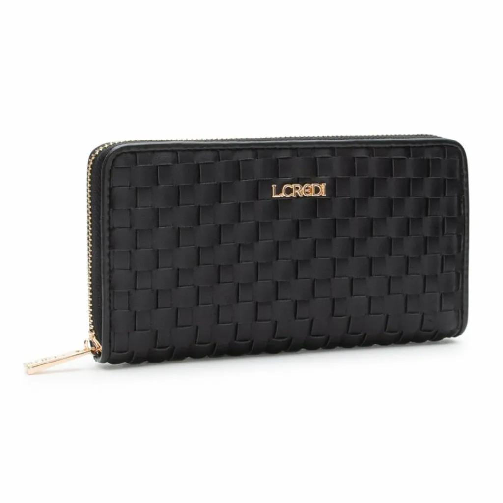 L.Credi Damengeldbörsen Querformat<Radka Geldbörse RFID Schutz 19 cm schwarz