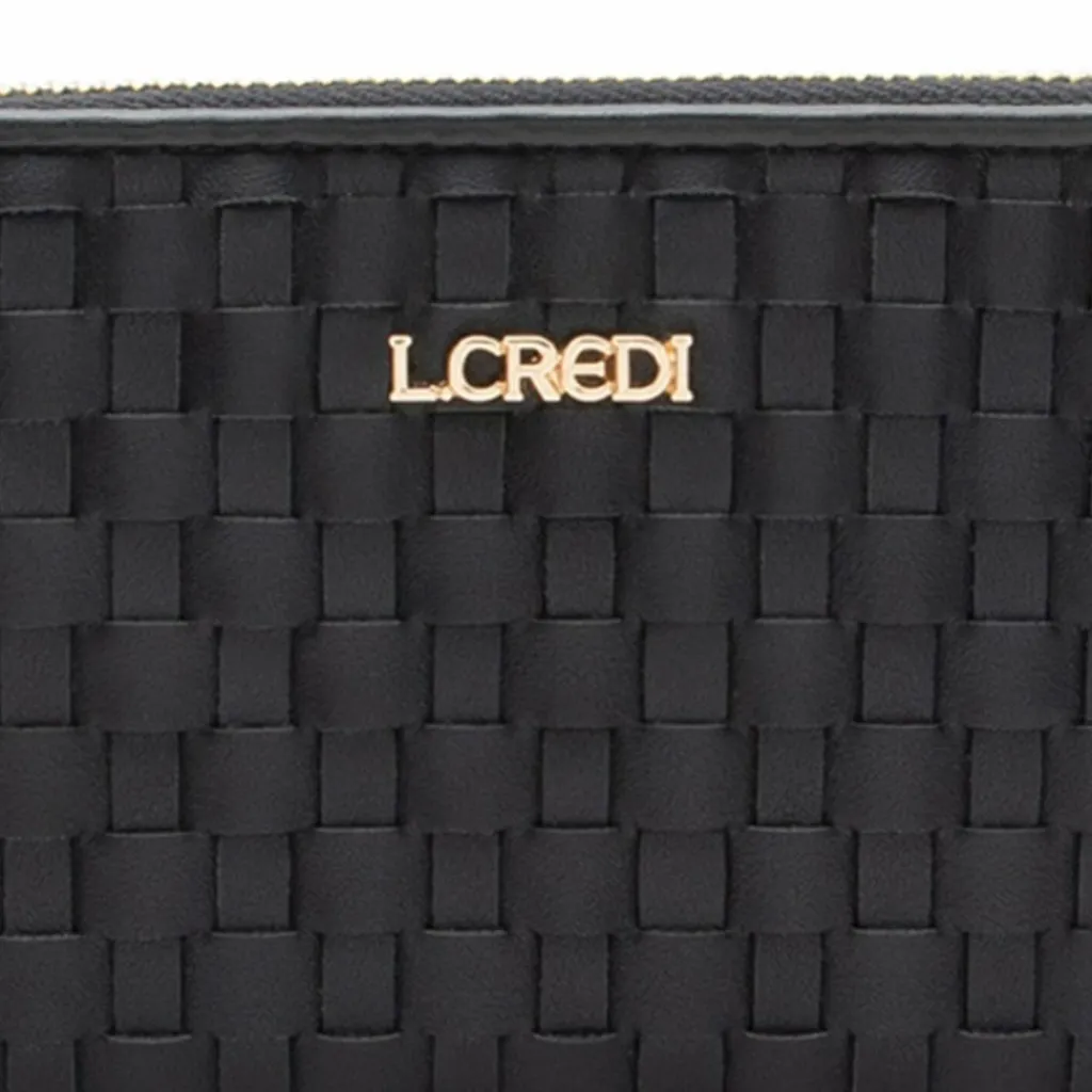 L.Credi Damengeldbörsen Querformat<Radka Geldbörse RFID Schutz 19 cm schwarz