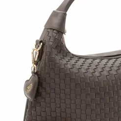 L.Credi Schultertaschen<Radka Schultertasche 33 cm chocolate