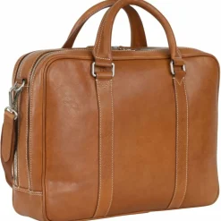 Hot Leonhard Heyden Bergamo Aktentasche Leder 41 cm Laptopfach hellbraun